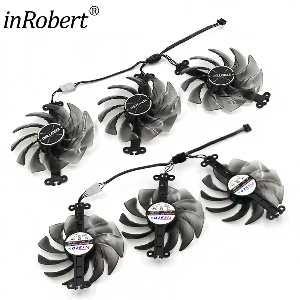 Rx 9070 Xt - R ​ X9070XT FDC10U12S9-C 4 พินพัดลมการ์ดวิดีโอสำหรับเอซร็อค