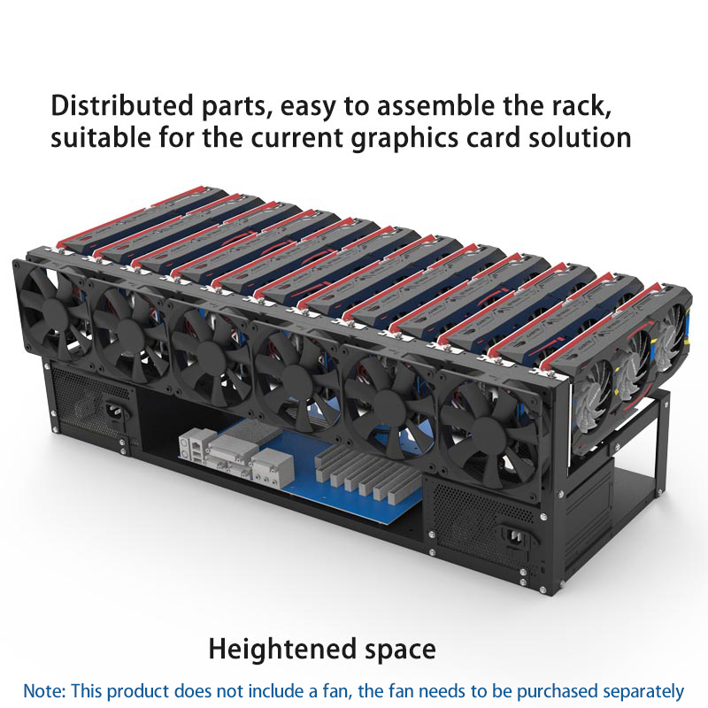 Gpu Mining Rig Frame 8 Gpu - ขายึดการ์ดจอ 6/8/12 ตัว แบบโครงเปิด รองรับพาวเวอร์ซัพพลายคู่ สำหรับเครื่องขุดเหรียญ
