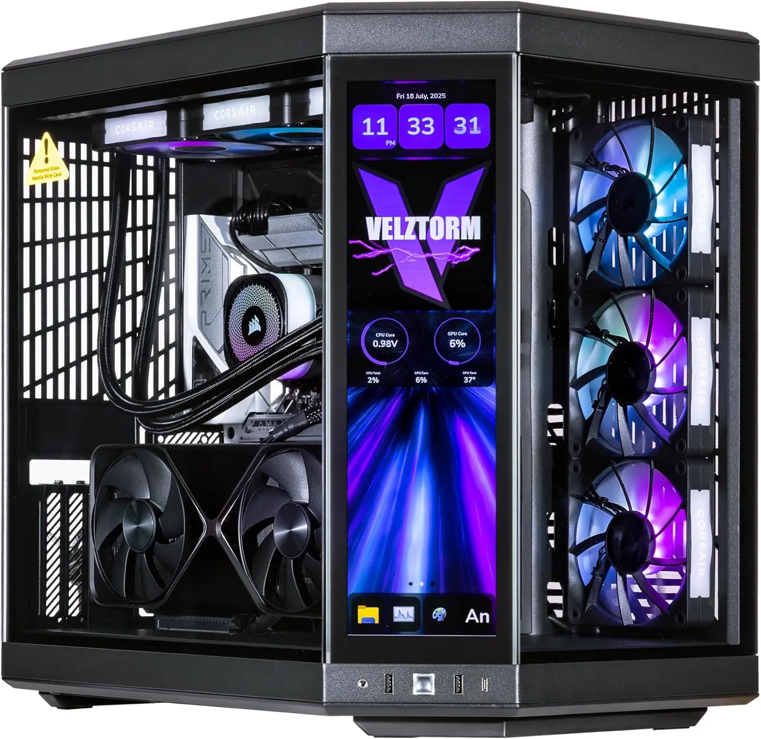 Velztorm LCD สีดำ Praetix คอมพ - Rtx 5090 32Gb บทวิจารณ์และราคา